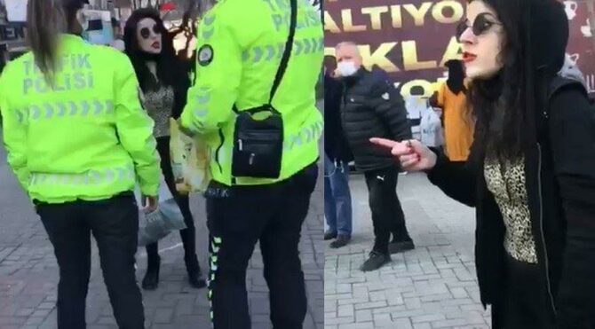 ‘Açık havada maske takmak zorunlu değil’ dedi, polisi çileden çıkardı