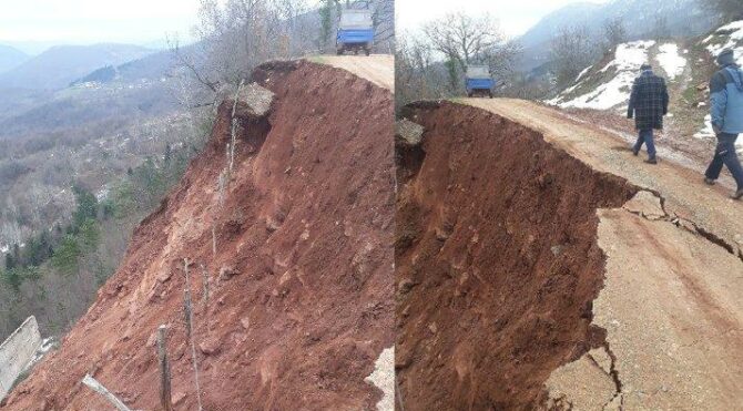 Yol bir anda yok oldu