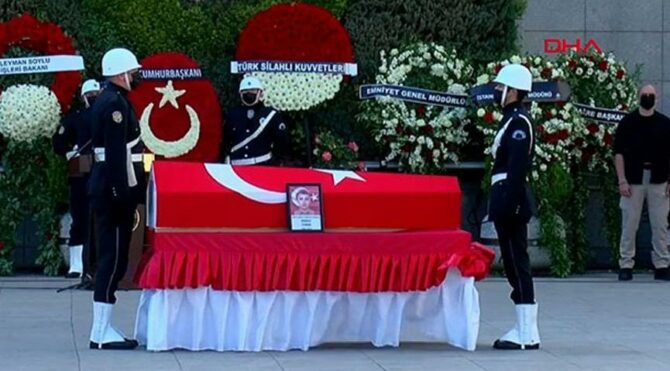 Şehit bekçi için emniyette tören düzenlendi